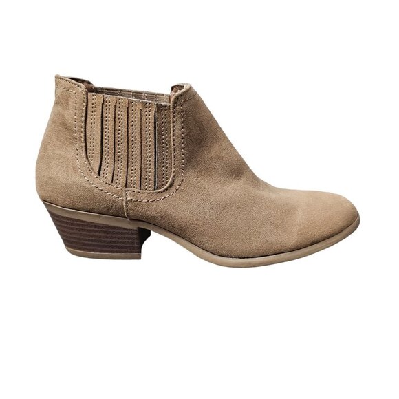 American Eagle Suede Chelsea Tan Ankle Bootie Boots - Picture 1 of 12